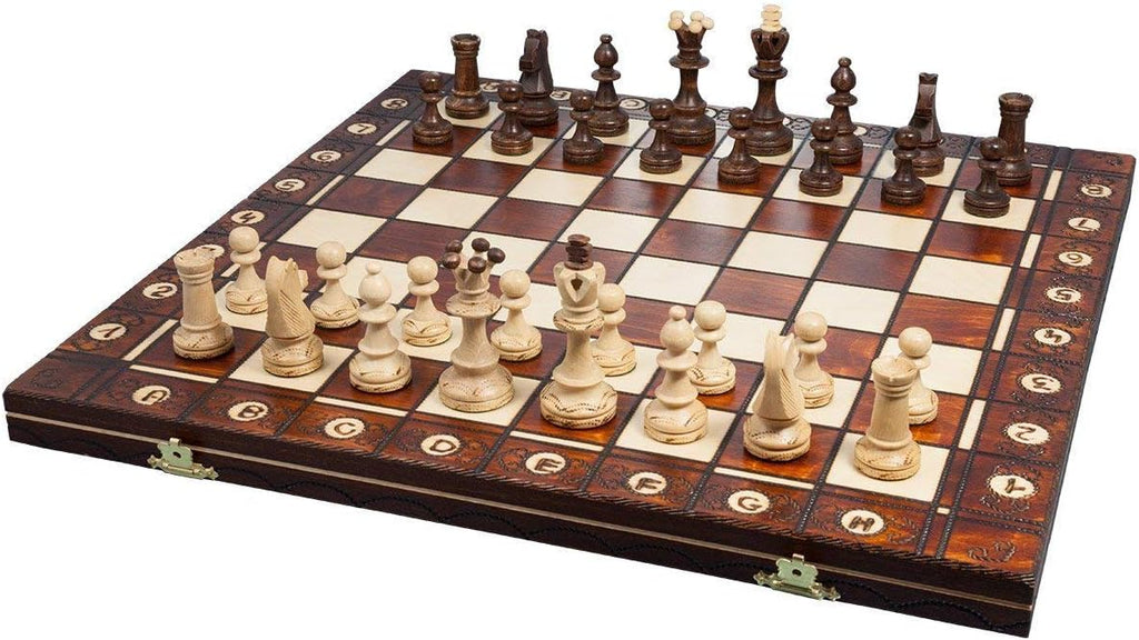 Handmade European Wooden Chess Set with 16 Inch Board X458747