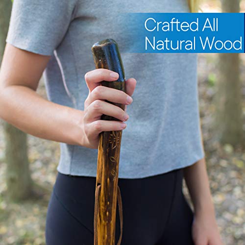 Wooden Walking Stick with Leather Wrist Strap G520