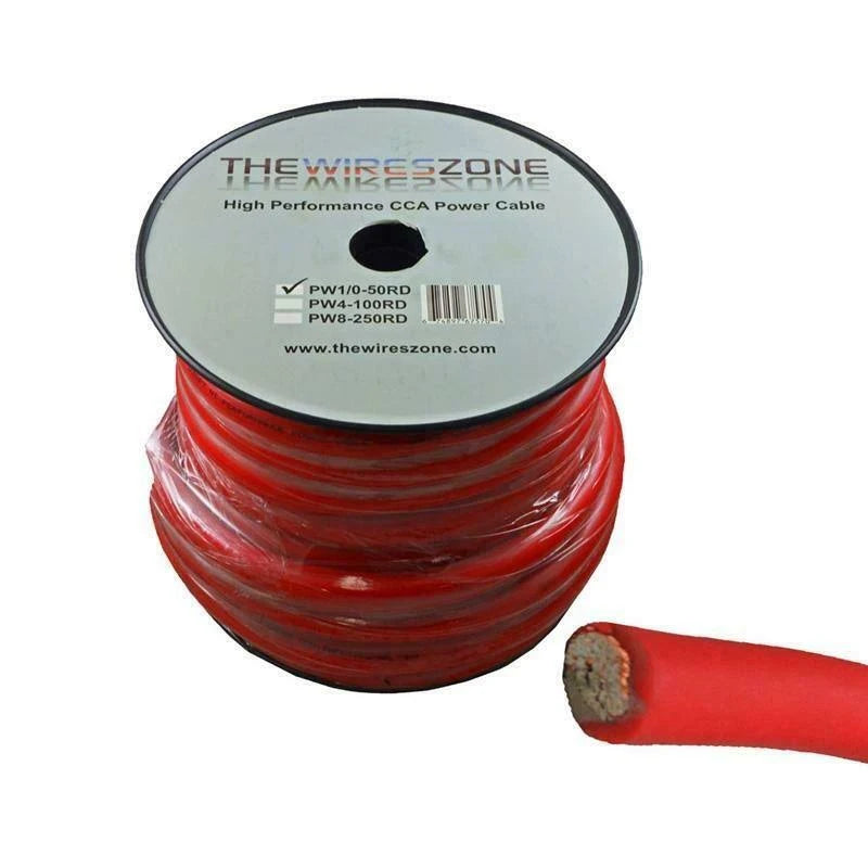 0 Gauge 50 Feet Power Ground Cable Wire Red Q6963