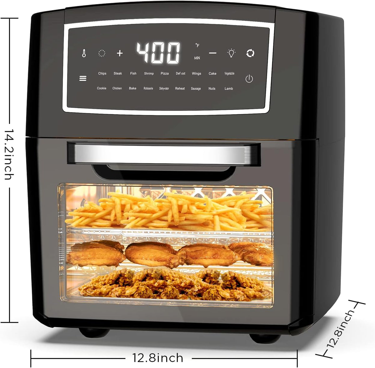 18 in 1 Convection Air Fryer Toaster Oven, 12L, 1500w, Black F64031