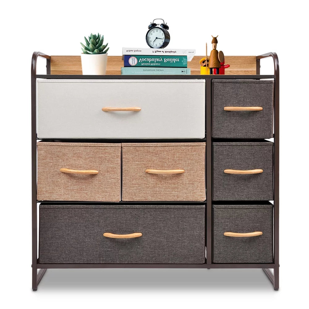 Fabric Dresser Storage Tower with Fabric Bins T87250
