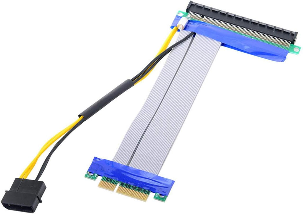 PCI-E Express 4X to 16x Riser Card Adapter with 4pin Power 15cm R2308
