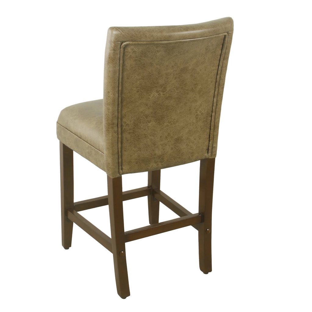 Distressed Brown Faux Leather Barstool X305