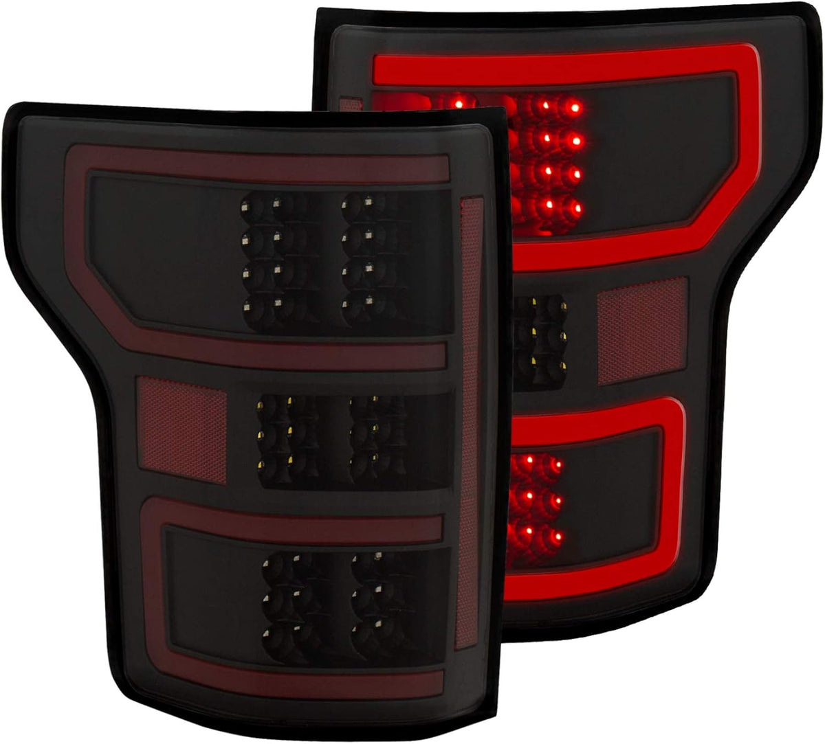 Pair Tail Light Assembly LED Clear Lens Black Housing Red/White Light Color K5573
