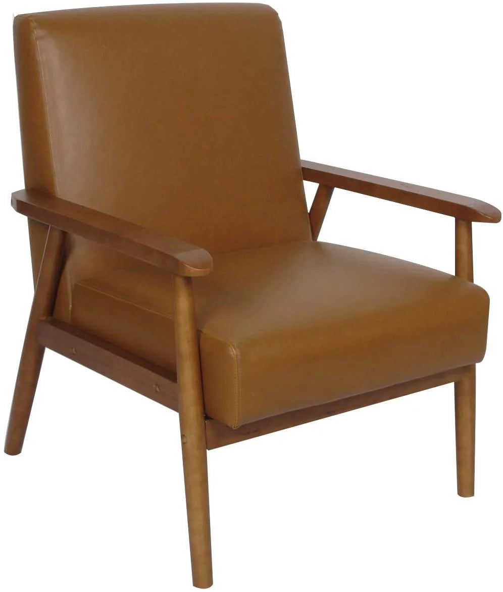 Brown Mid-Century Accent Chair with Armrests N283