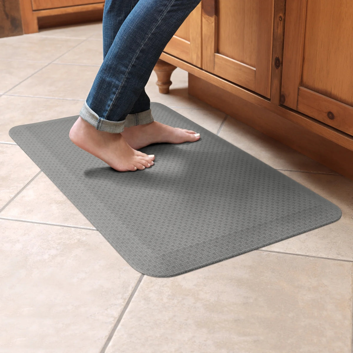 Light Gray 20" x 30" Kitchen Floor Mat X7308