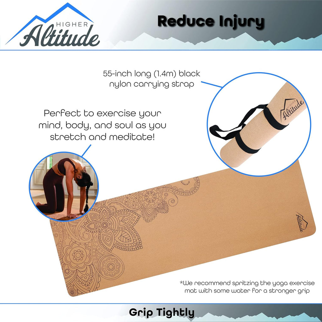 72 x 24in Cork Exercise Mat with Rubber Padding U829130