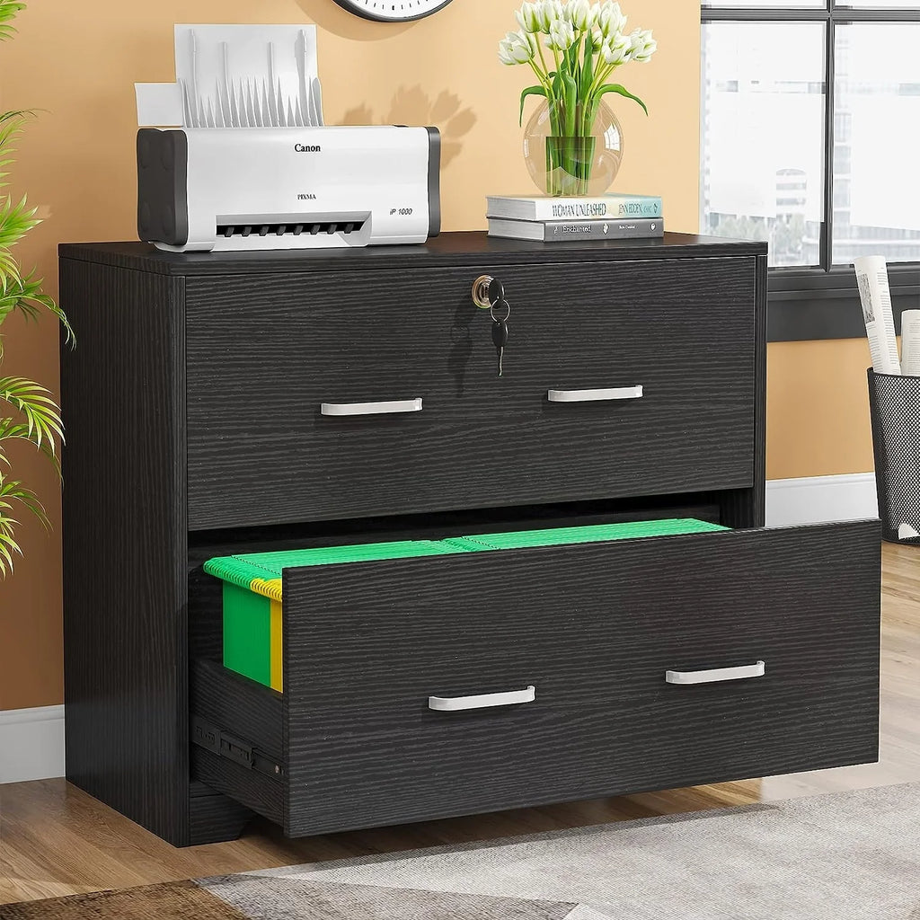White 2-Drawer Lateral File Cabinet with Wheel Z608233
