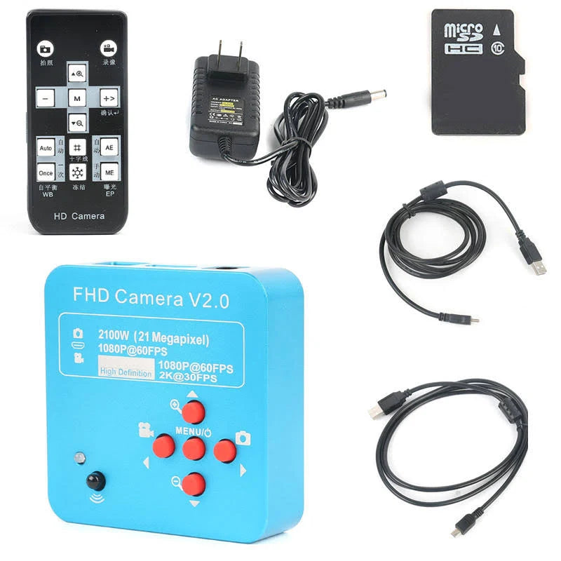 FHD 1080p 60fps 2K HDMI USB Digital Industry Video Microscope Camera Set System 180X 300x C Mount Lens F203