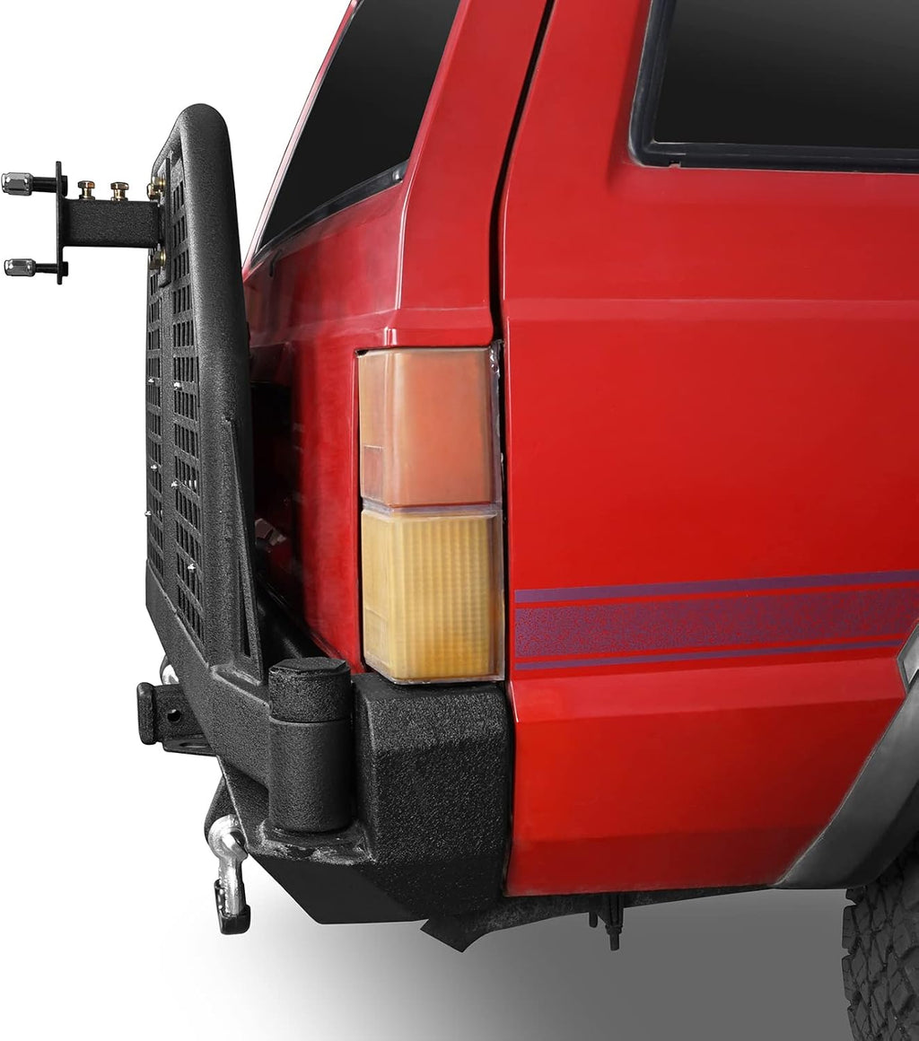 Rear Bumper with Swing Out Tire Carrier and Foldable Table Textured Black Steel T496855