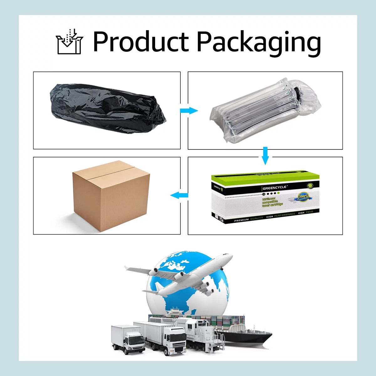 4 Pack Black Toner Cartridge T4301