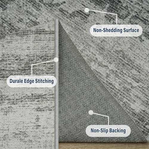 9x12 Washable Non Slip Abstract Area Rug A5745