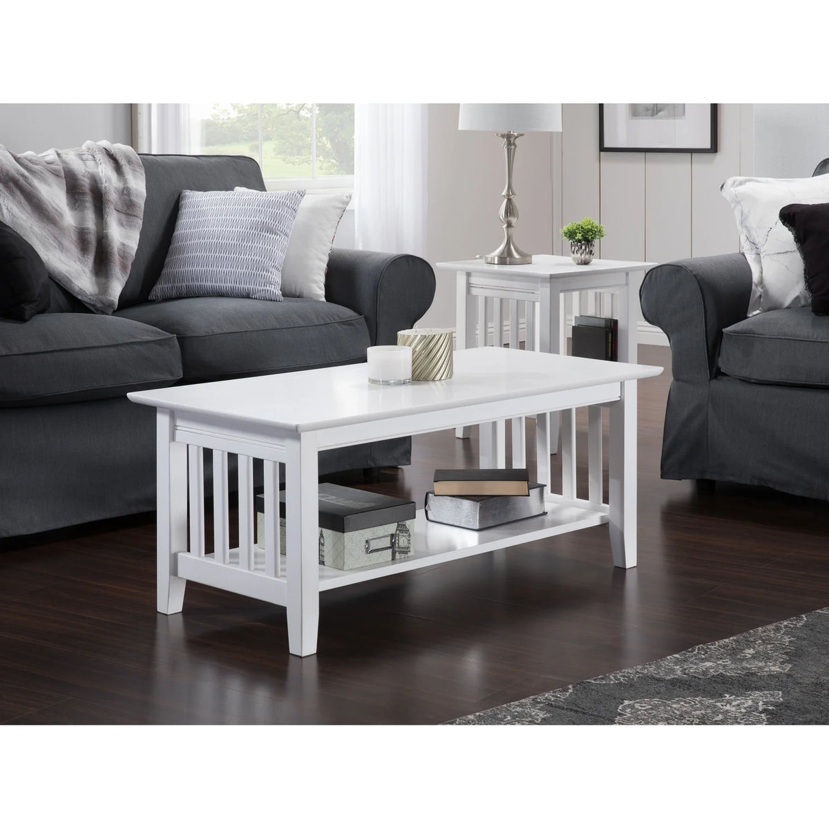 White 3 Piece Coffee Table Set P92942