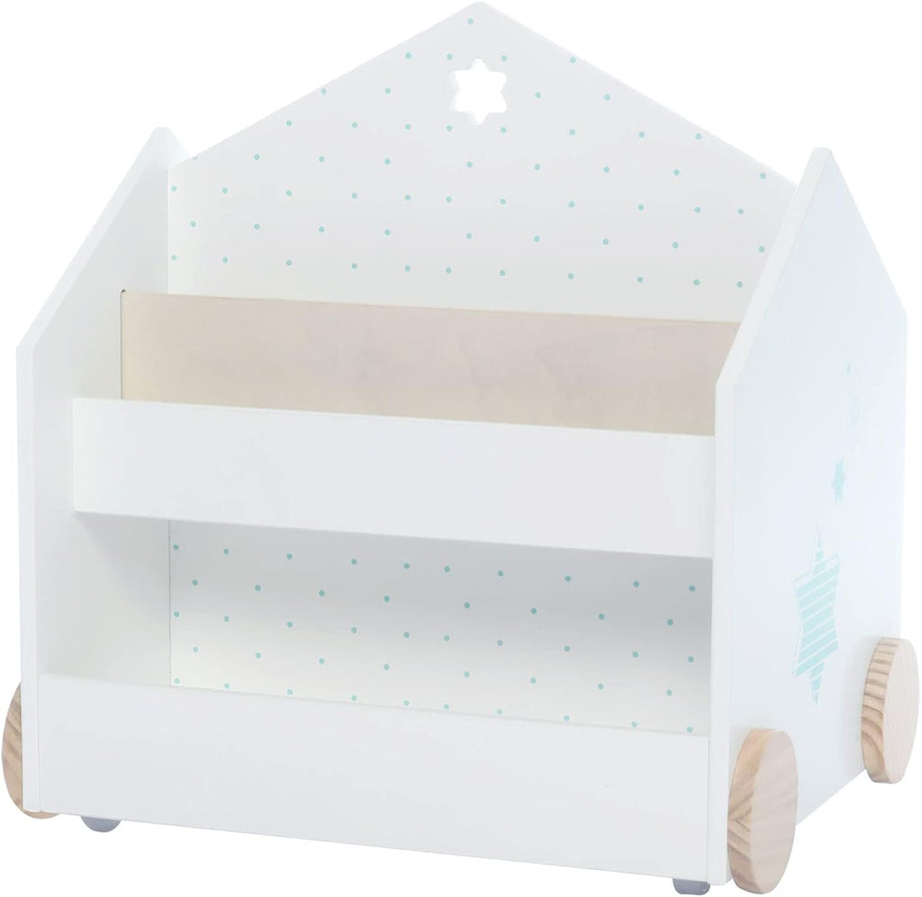 White 3-Shelf Wooden Book Rack with Storage Bins C5235