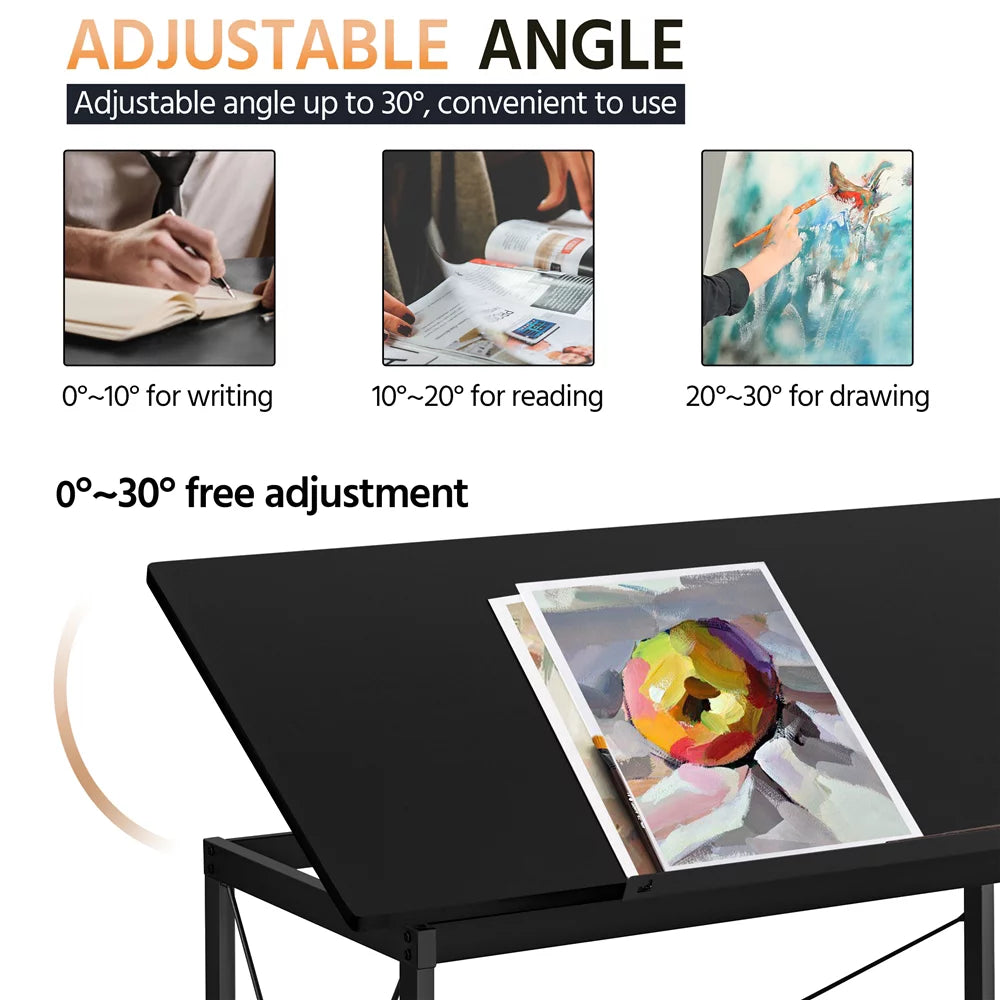 Black Adjustable Drafting Table X74588