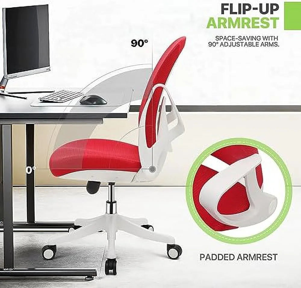 Red Mid-Back Mesh Ergonomic Office Chair L771492