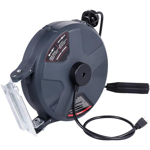 50 FT 14AWG/3C SJTOW Power Cord Reel with Lighted Triple Tap Outlet K499482