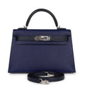 Bleu Encre and Bleu Indigo Chevre Mysore Bag K578