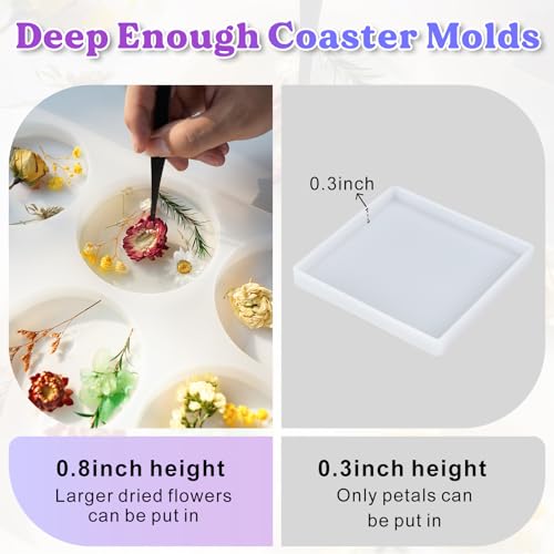 Large 6 Cavity Round Silicone Coaster Molds X556