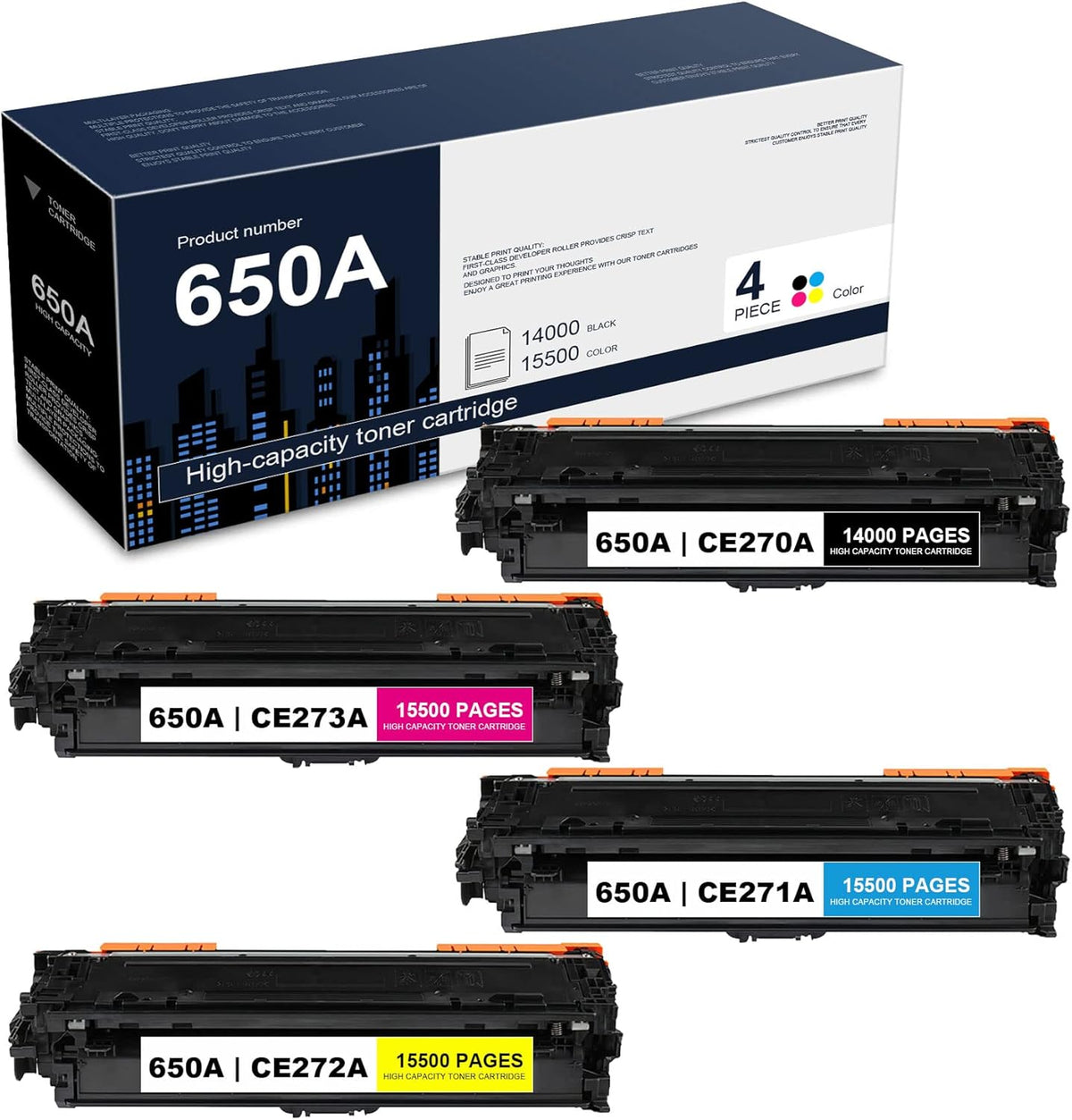 4 Pack Remanufactured Toner Cartridge for HP Enterprise Printers A617545