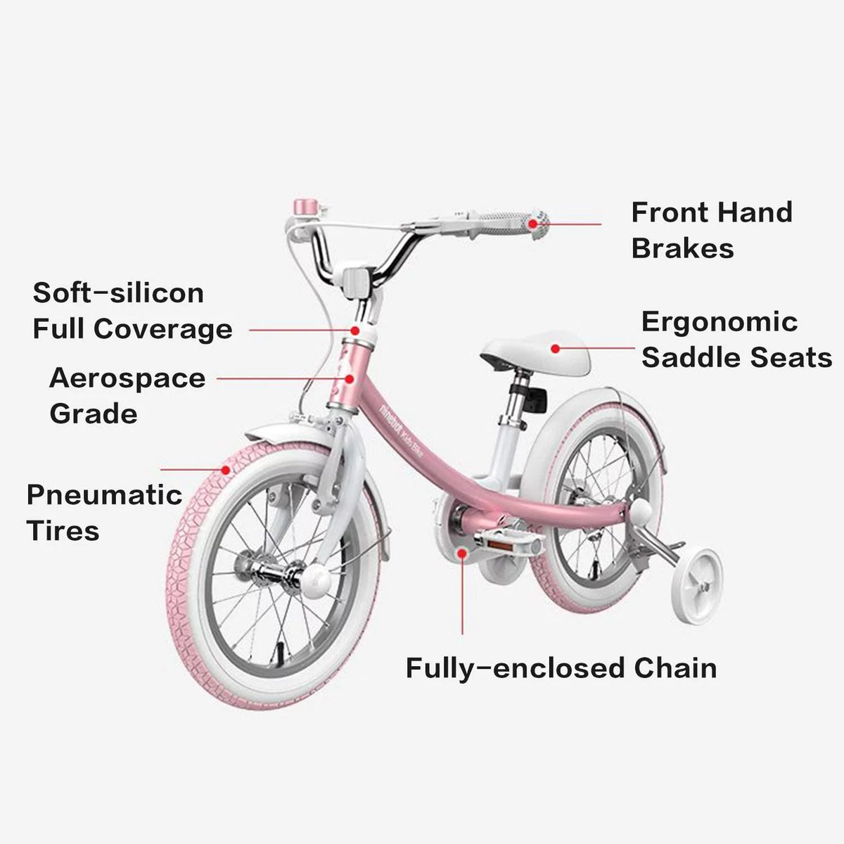 Kids 14 In. Pink Bicycle with Training Wheels A8328