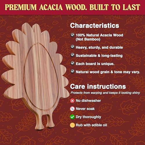 17-Inch Acacia Wood Christmas Cutting Board M291