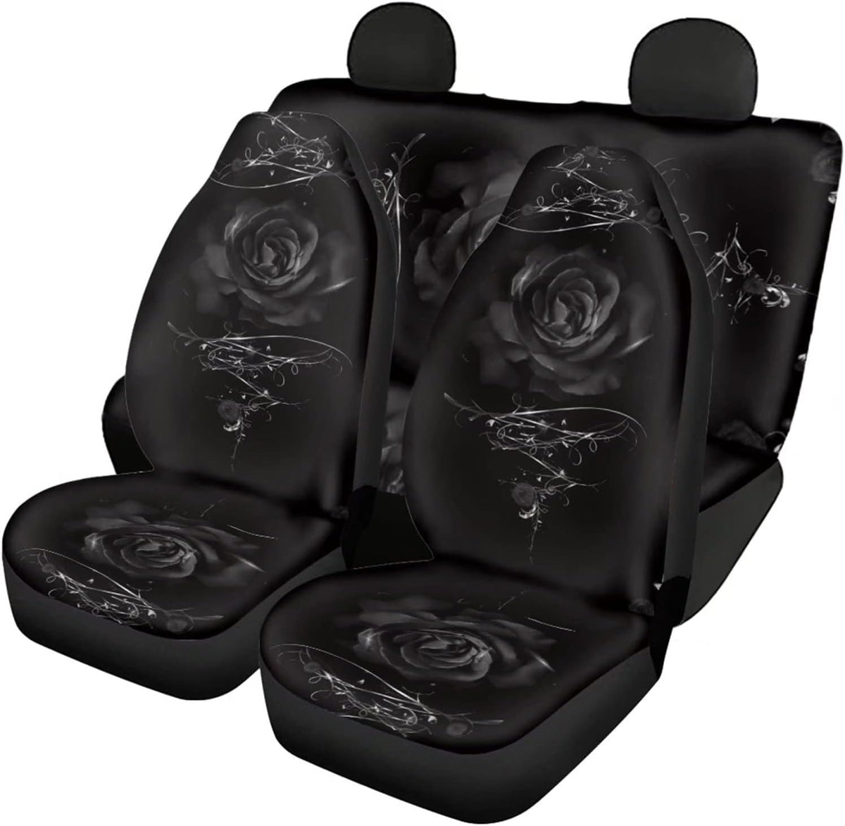 Blue Butterfly Floral Moon Pattern Car Seat Covers Pack of 2 G187275