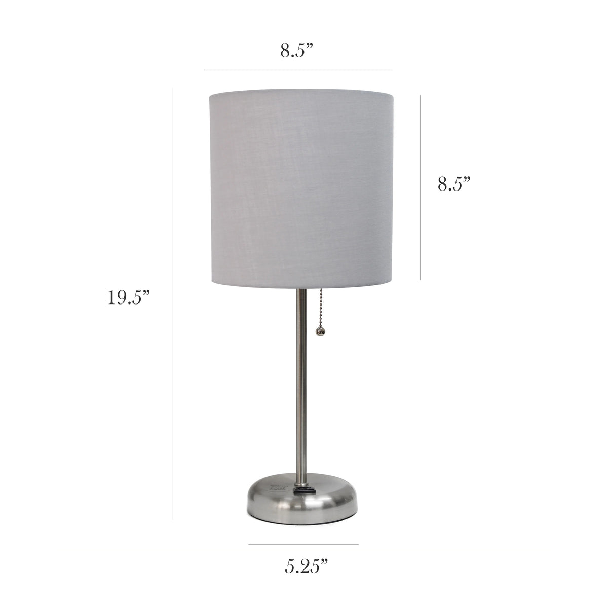 Stick Lamp with Outlet and Fabric Shade Two Pack Set U677210