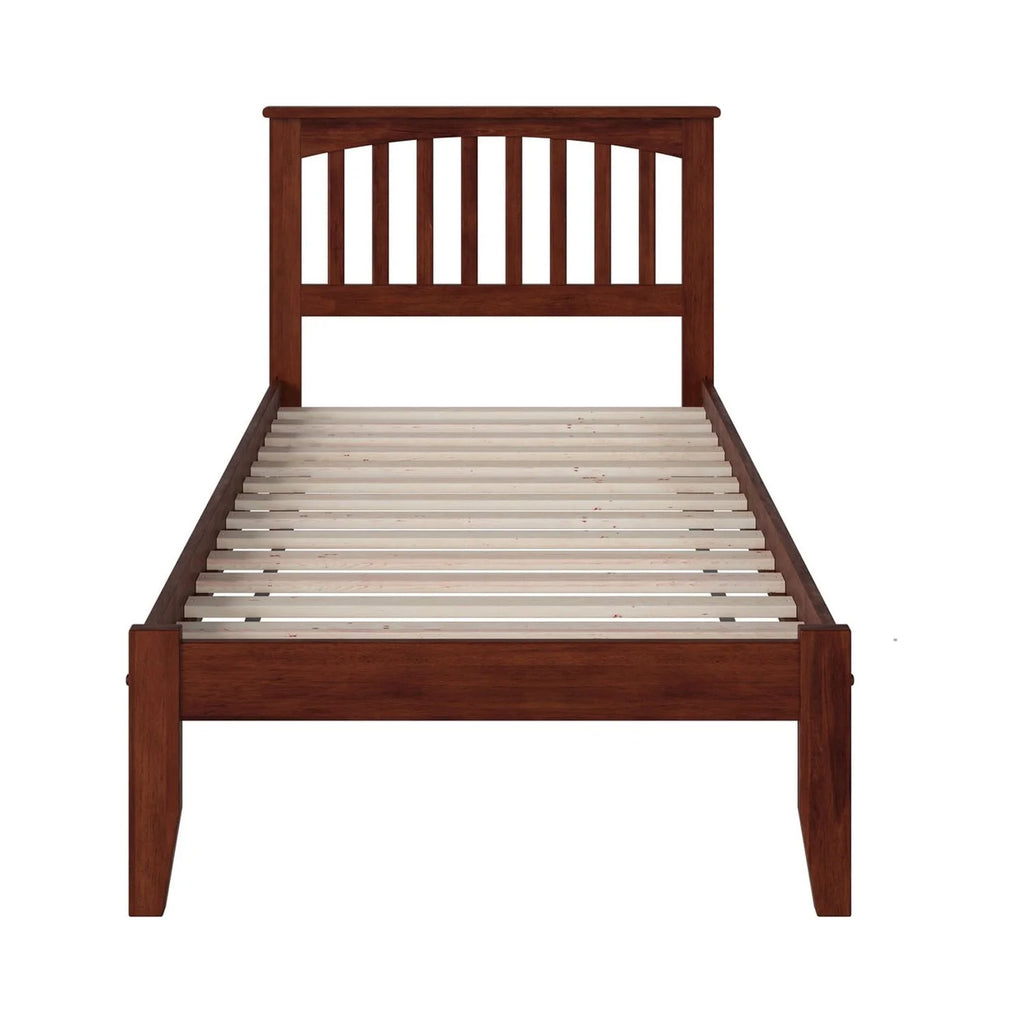 Twin Platform Bed with USB Charging Station in Walnut K92130