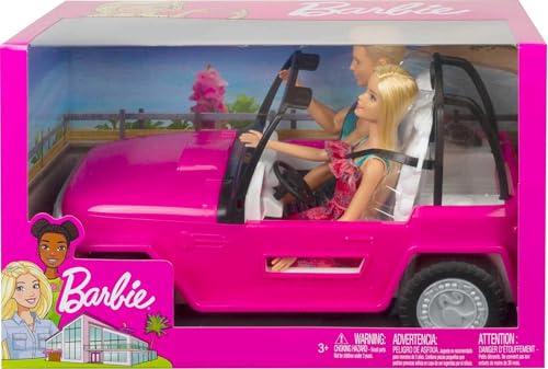 Pink 2-Seater Open Toy Car with Dolls I427630