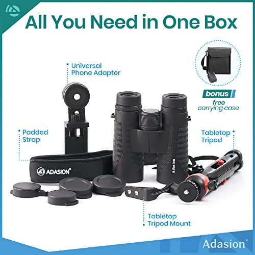 12x42 HD Waterproof Binoculars with Phone Adapter and Tripod O2792