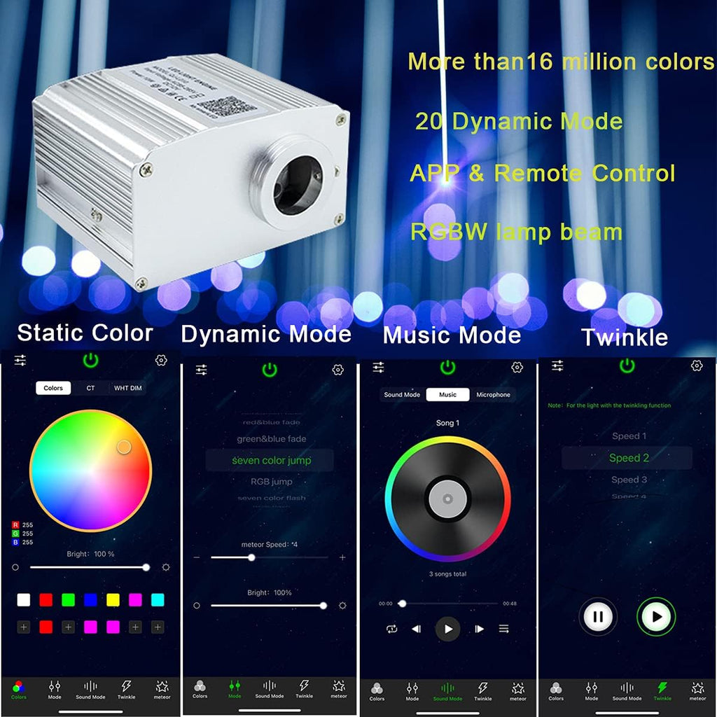 300pcs 0.75mm 9.8ft LED Fiber Optic Star Ceiling Light Kit G3280