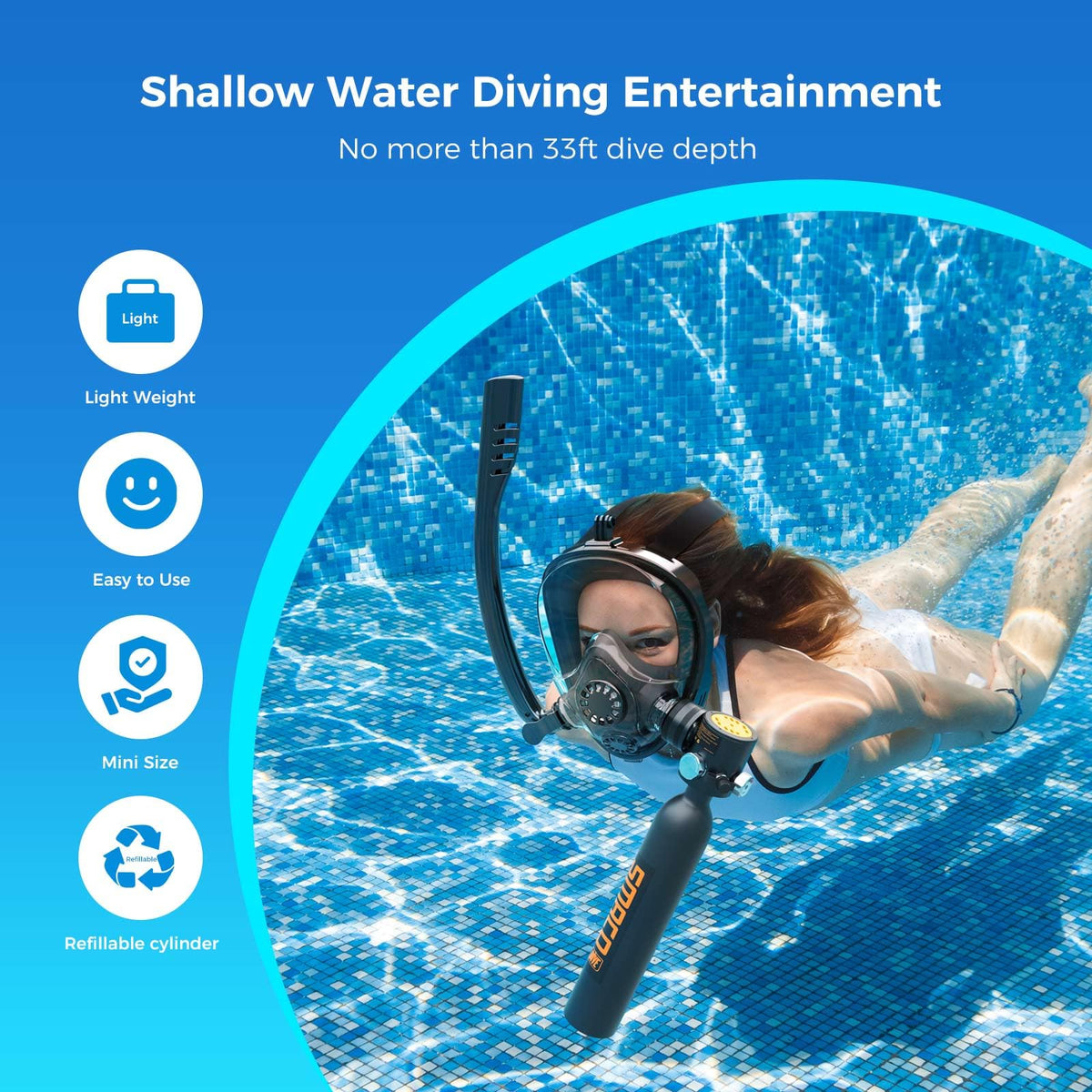 0.5L Mini Scuba Tank for Shallow Water Diving N976