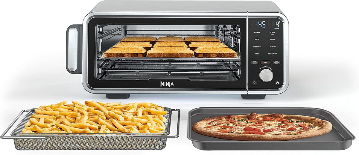 8-in-1 Digital Air Fry Oven with Air Fry Basket, Wire Rack & Crumb Tray, Silver E2685