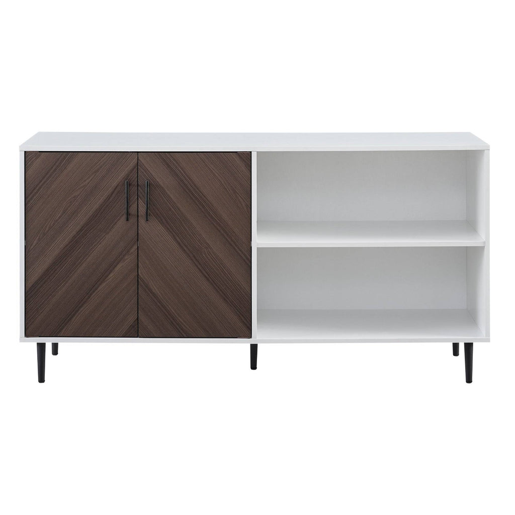 White / Ash Brown TV Console E1857