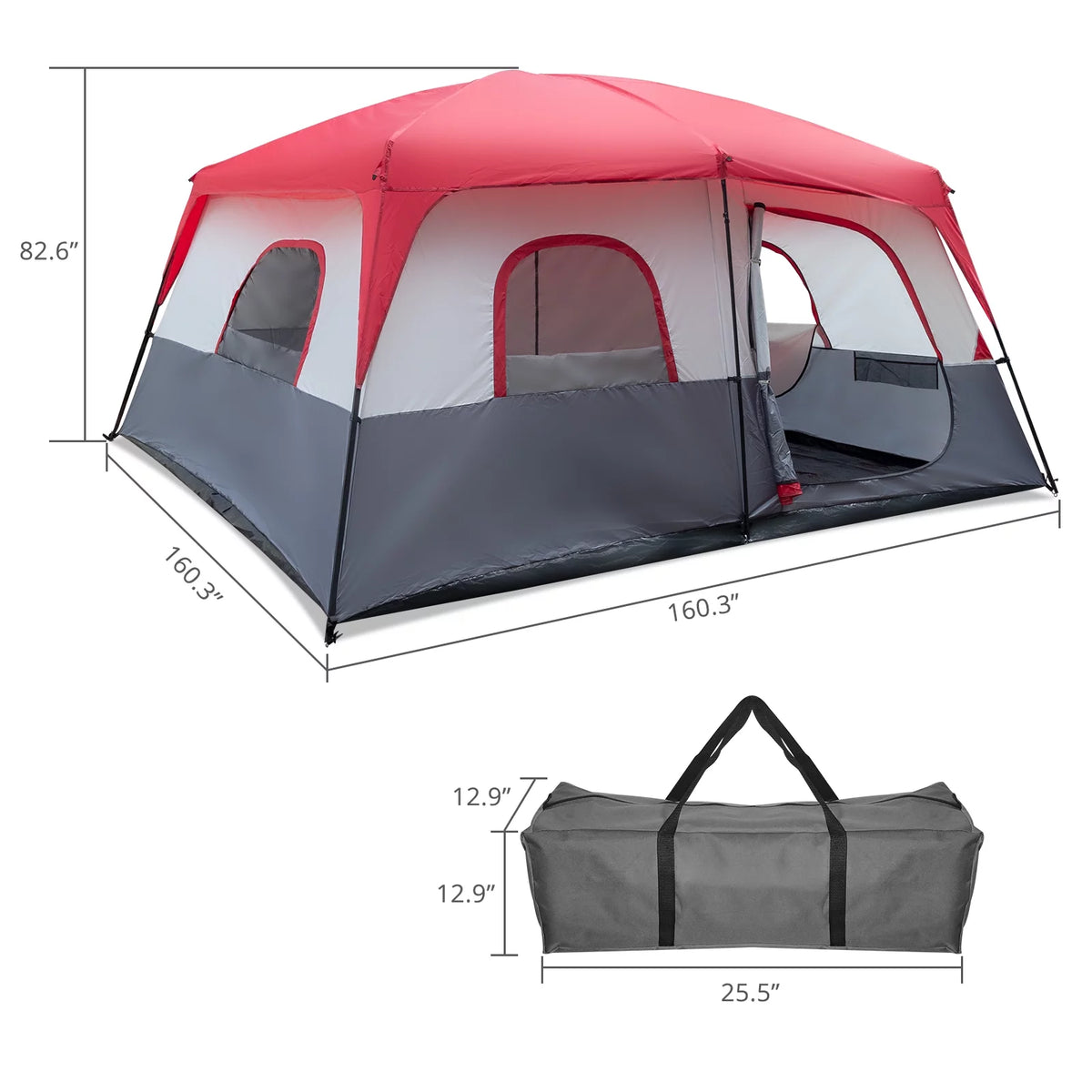 10 Person Waterproof Cabin Tent with Rainfly A166077