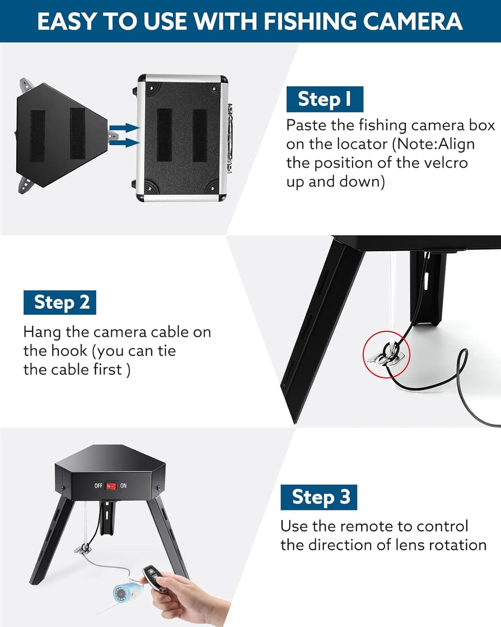 Underwater Fishing Camera Positioner 360° Degree Rotation Tripod with Remote Control Metal Housing Y28223