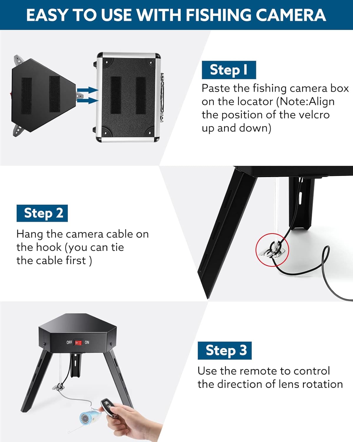 Underwater Fishing Camera Positioner 360° Degree Rotation Tripod with Remote Control Metal Housing Y28223