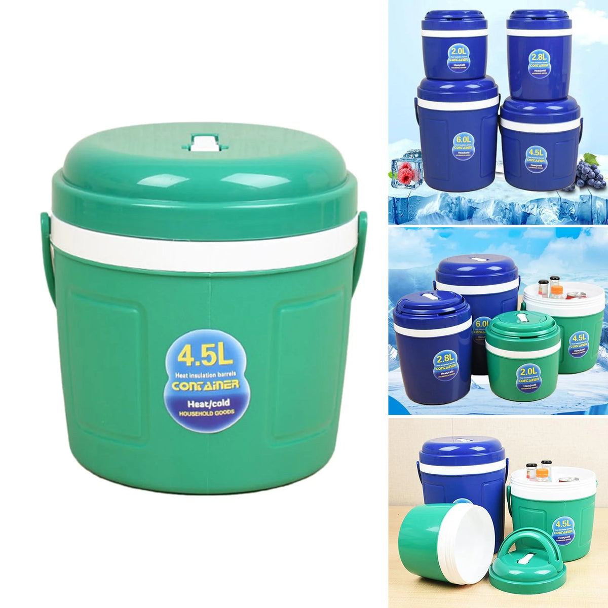 Green Insulated Beverage Bucket 4.5L K481