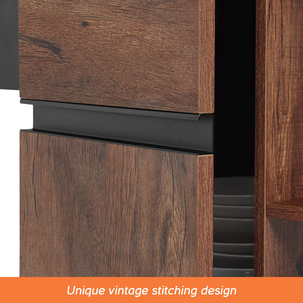 Kitchen Island on Wheels with Open Shelf V513730
