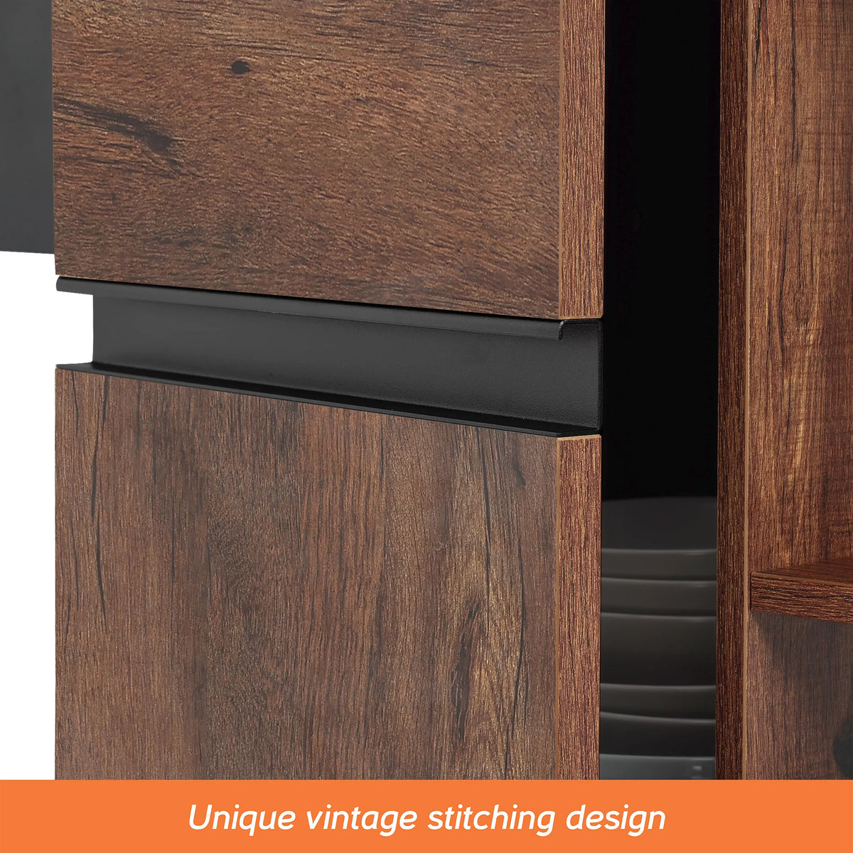 Kitchen Island on Wheels with Open Shelf V513730