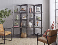 Dark Brown Solid Wood Bookcase Room Divider O757