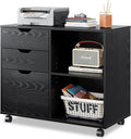 3 Drawer Wood File Cabinet with Storage Shelves B7984