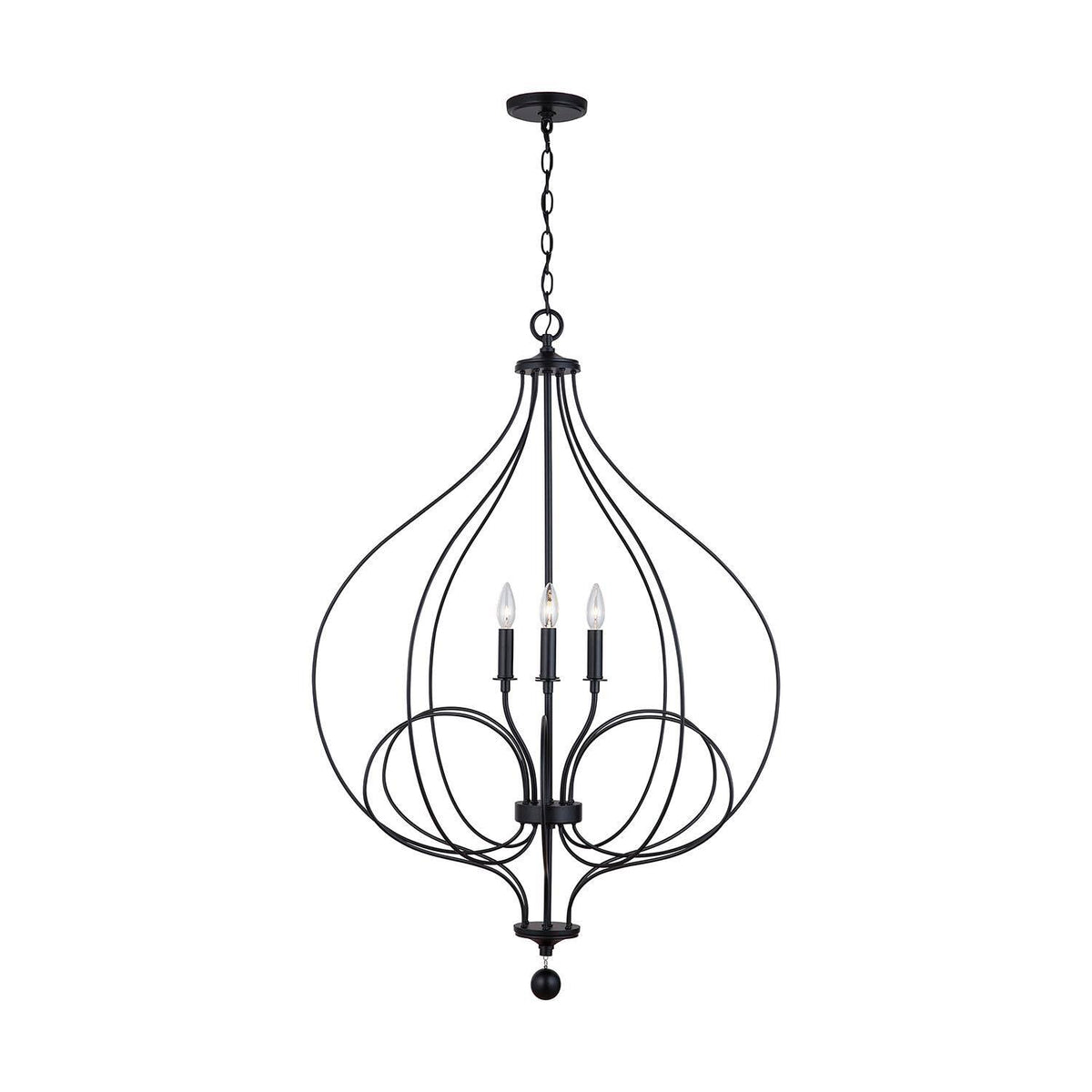 4 Light Matte Black Foyer Light F182052
