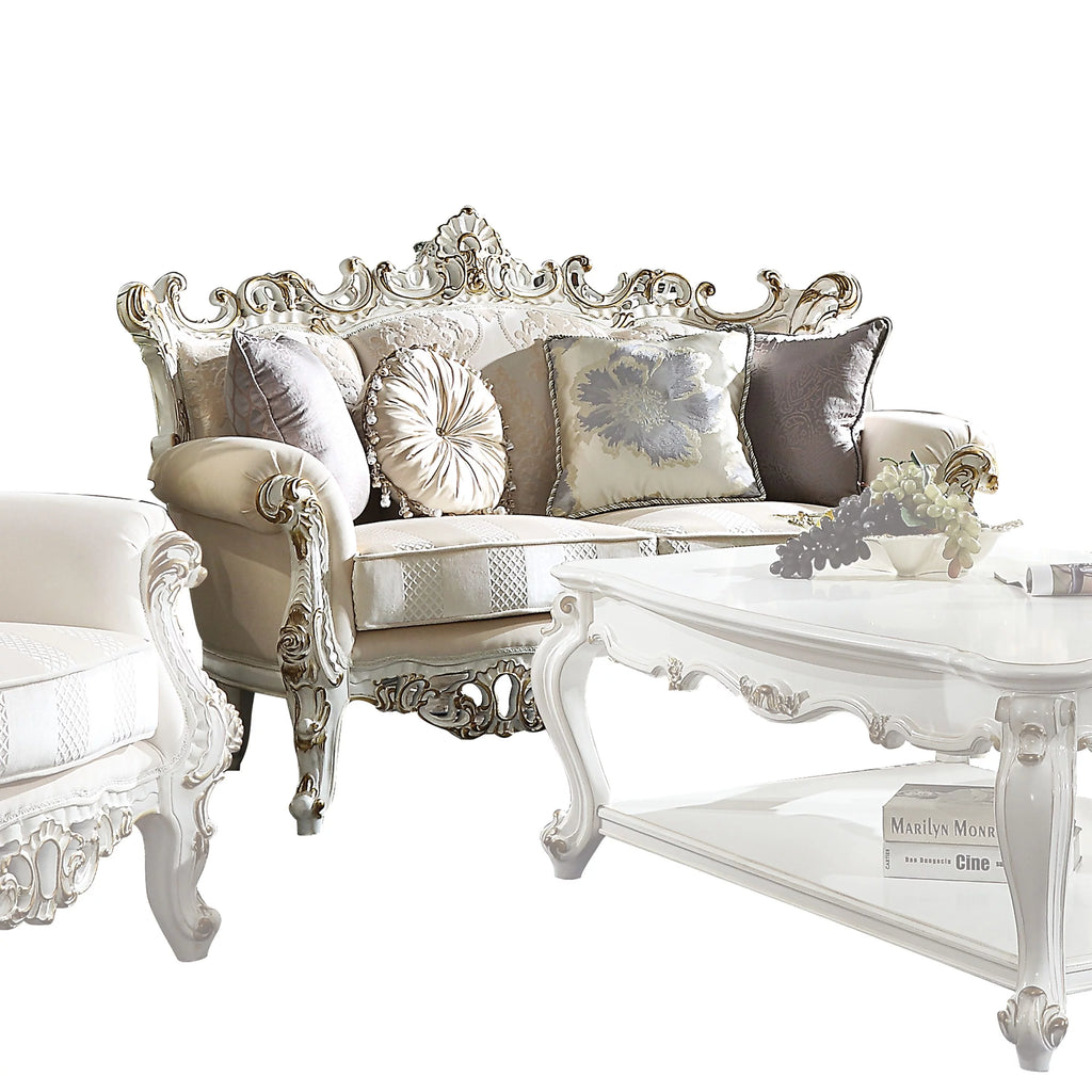 Fabric Loveseat with 4 Pillows P6445