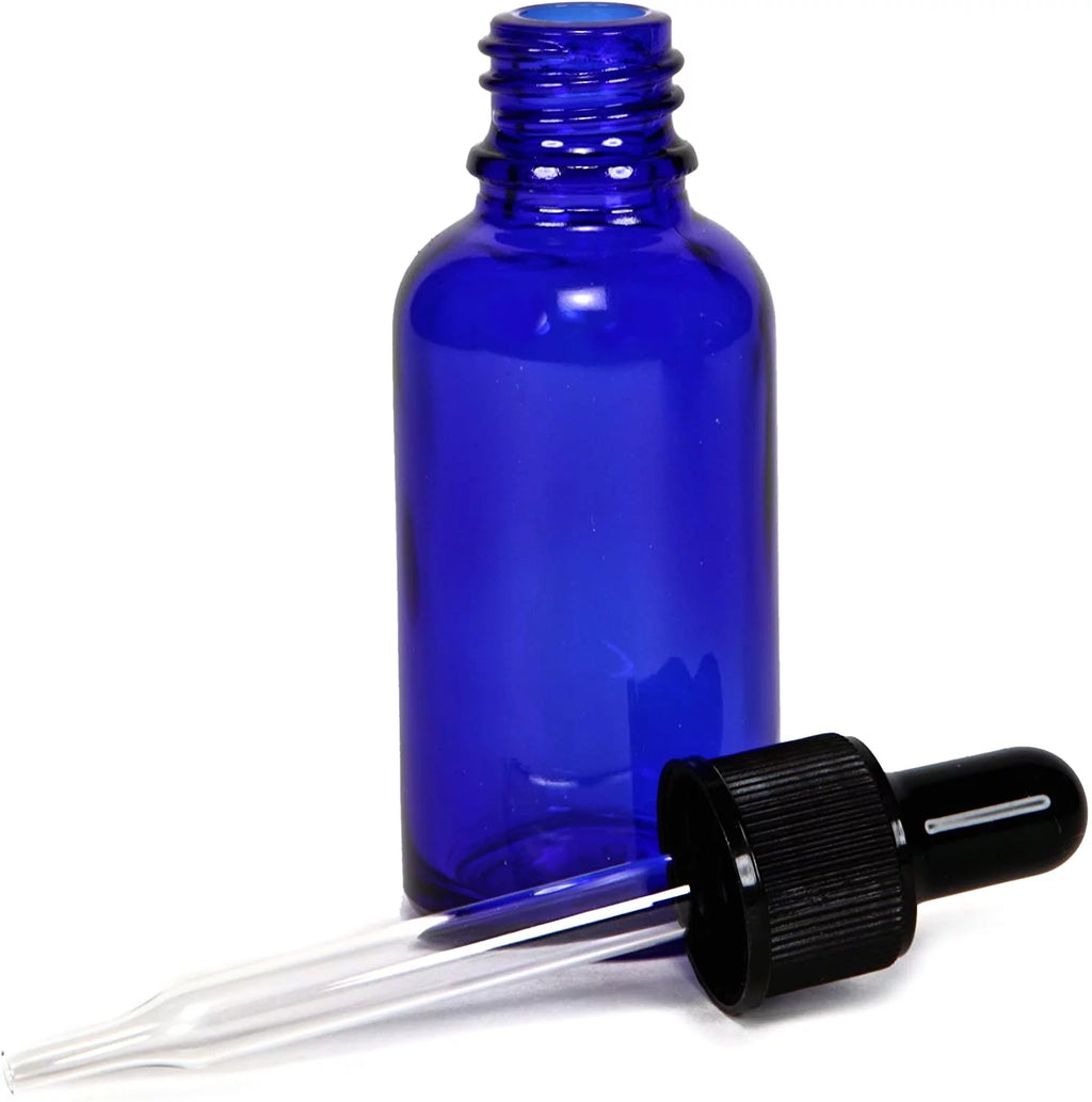 Cobalt Blue 2oz Glass Dropper Bottles Pack of 20 A5983
