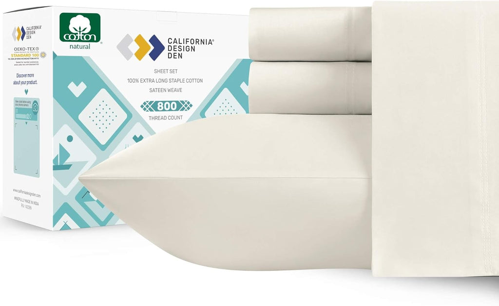 Split King 5Pc Cotton Sheet Set with 2 Twin-XL Fitted Sheets O972