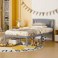 Twin Size Wood Platform Bed with Headboard D7128
