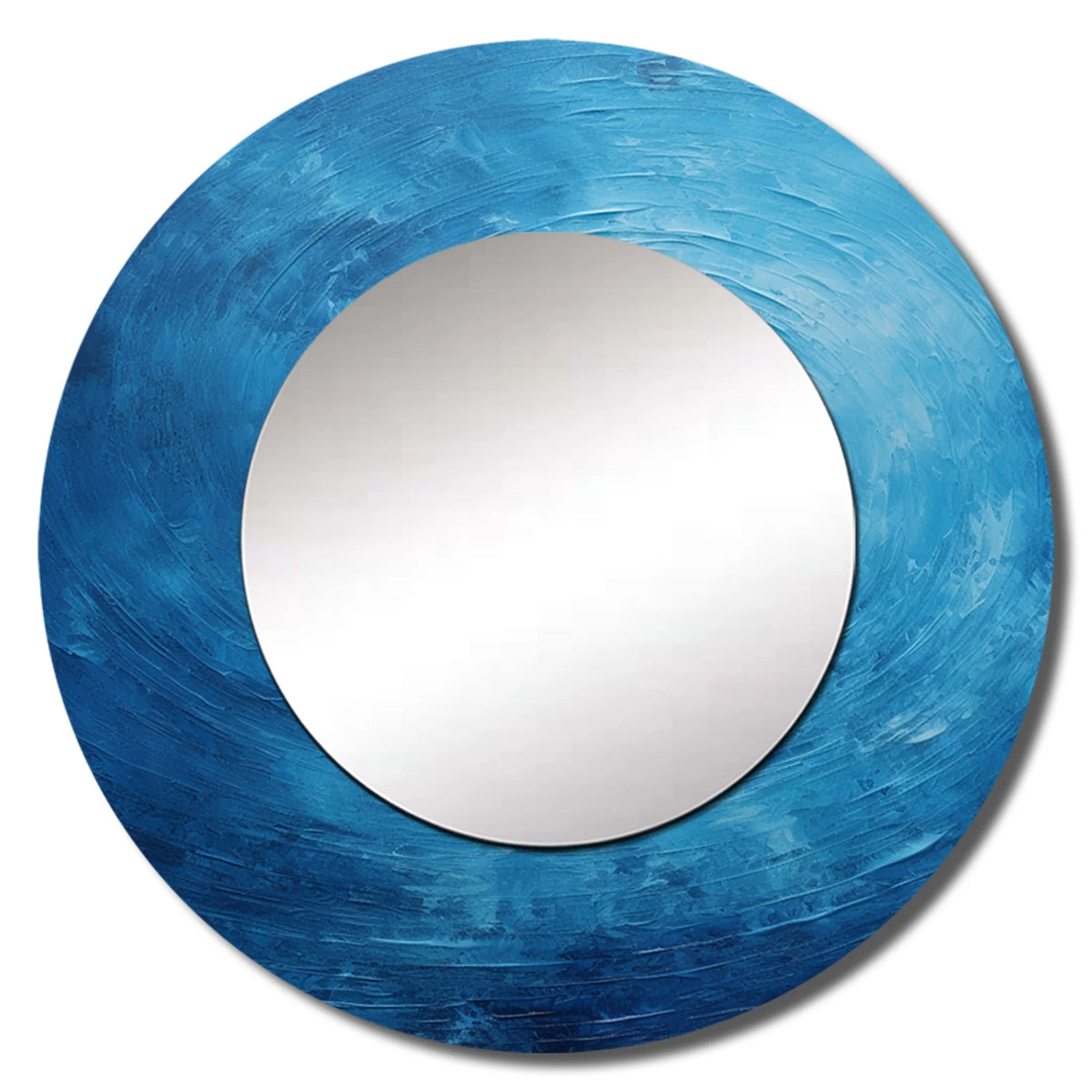 Blue Round Printed Mirror - 23" x 23" L760