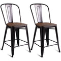 2 PC Metal Wood Counter Stool I924